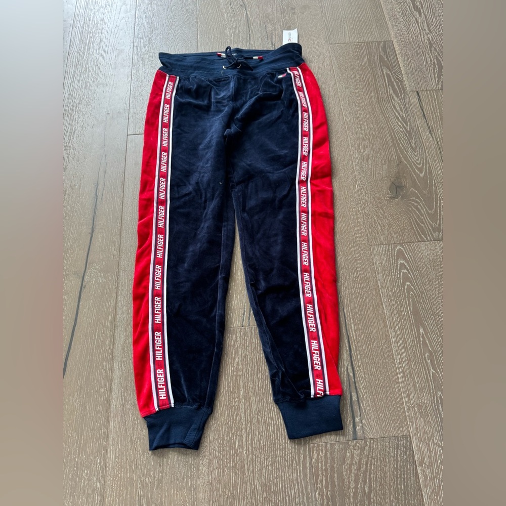 Tommy Hilfiger Sport blue and red striped joggers